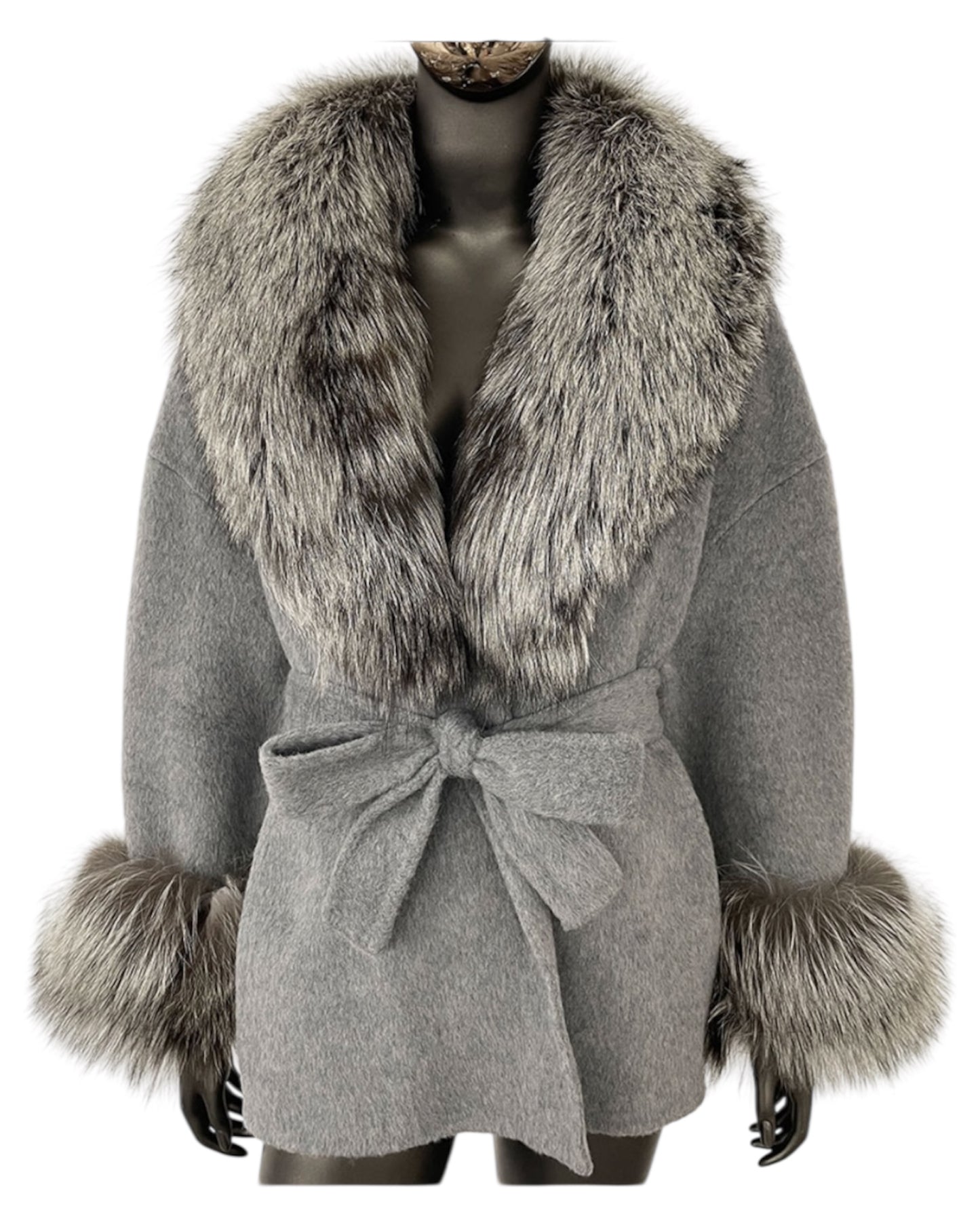 Manteau en cachemire « Anna » gris