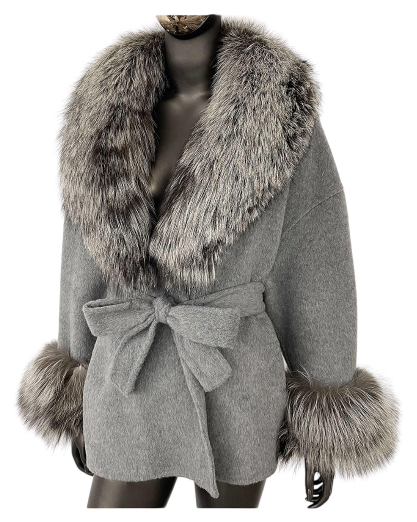 Manteau en cachemire « Anna » gris