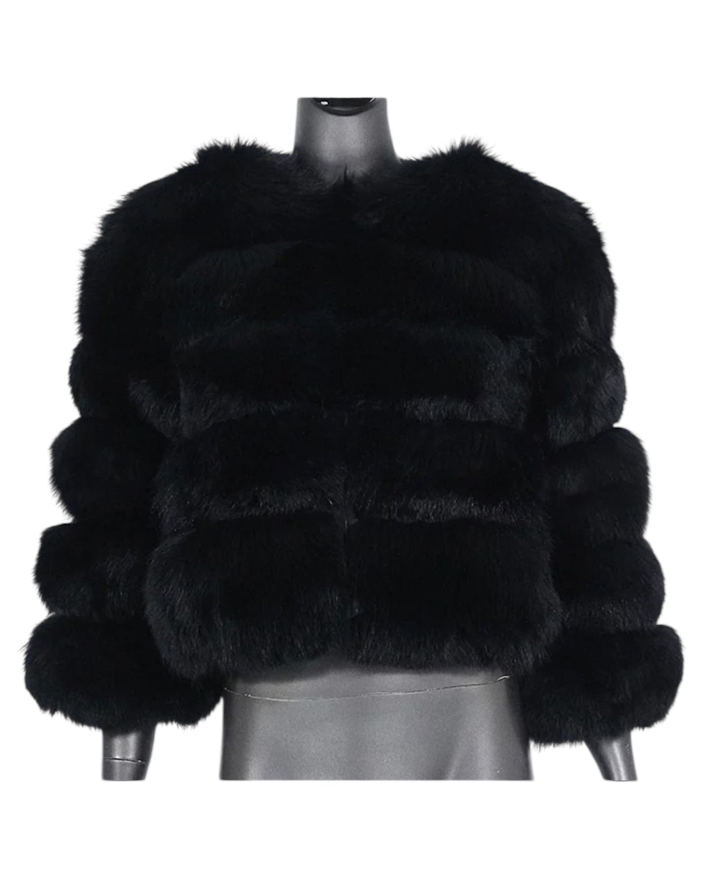 Veste en fourrure « Kiana » en vraie fourrure, noire