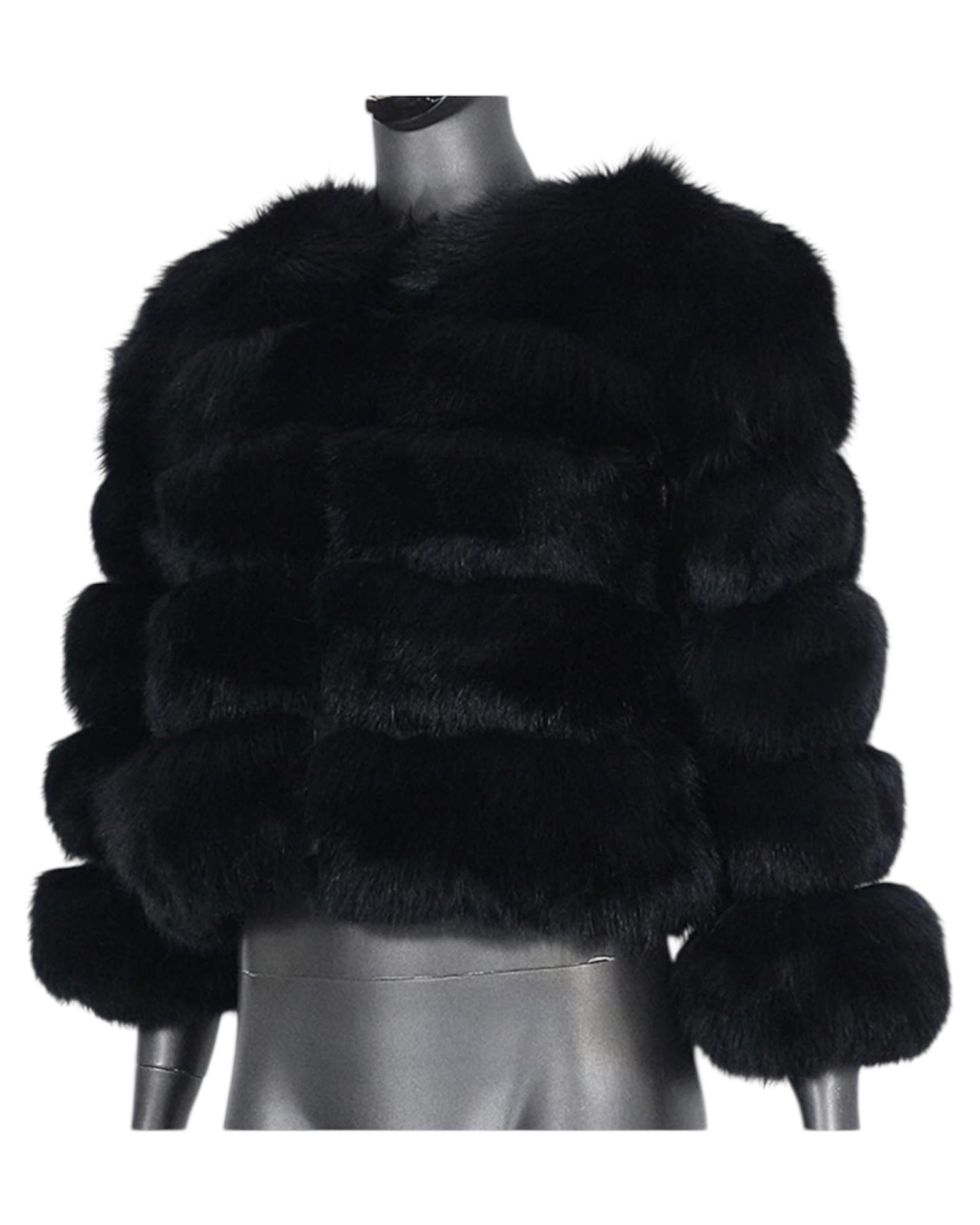 Veste en fourrure « Kiana » en vraie fourrure, noire