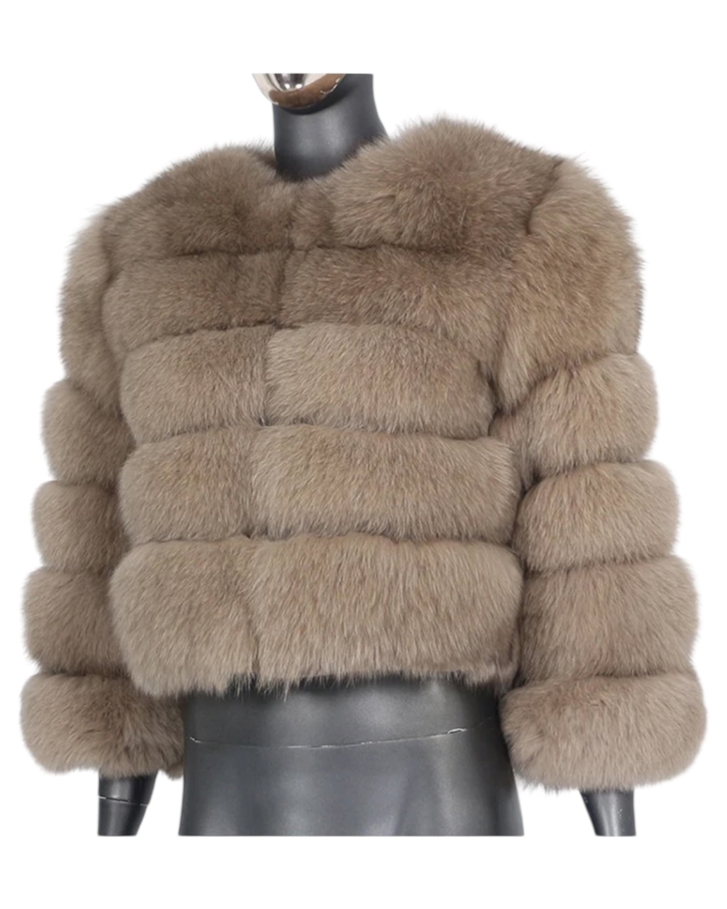 Veste en fourrure « Kiana » en vraie fourrure beige