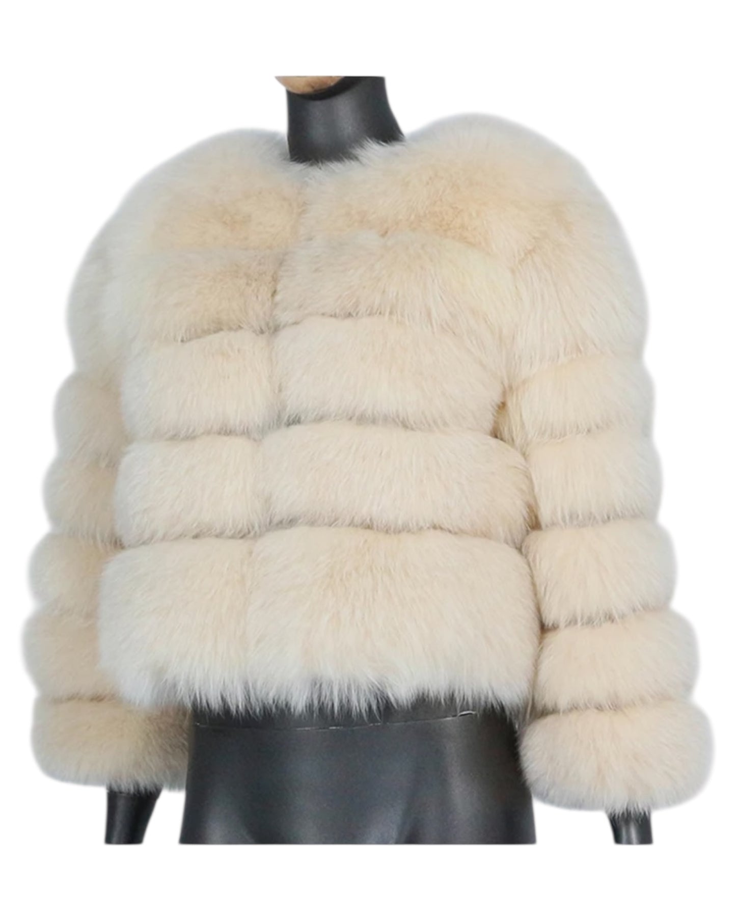 Veste en fourrure « Kiana » en vraie fourrure crème