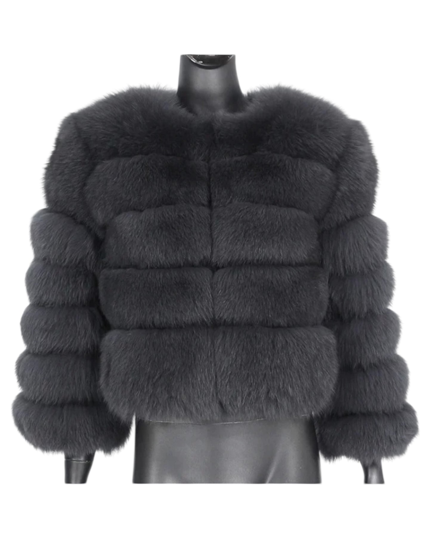 Veste en fourrure « Kiana » en vraie fourrure grise