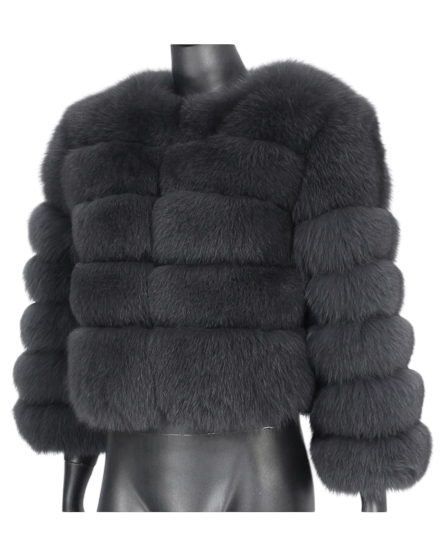 Veste en fourrure « Kiana » en vraie fourrure grise