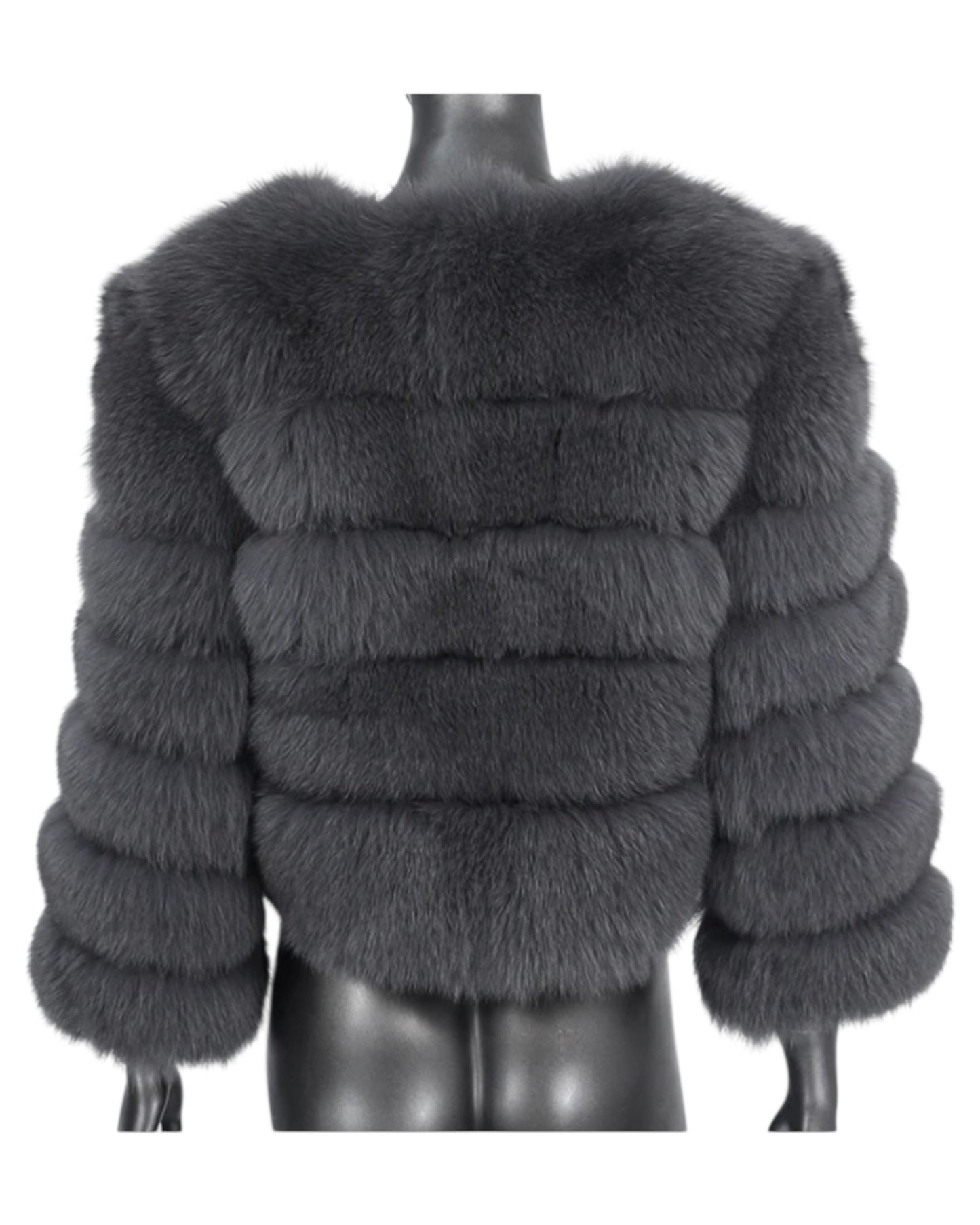 Veste en fourrure « Kiana » en vraie fourrure grise