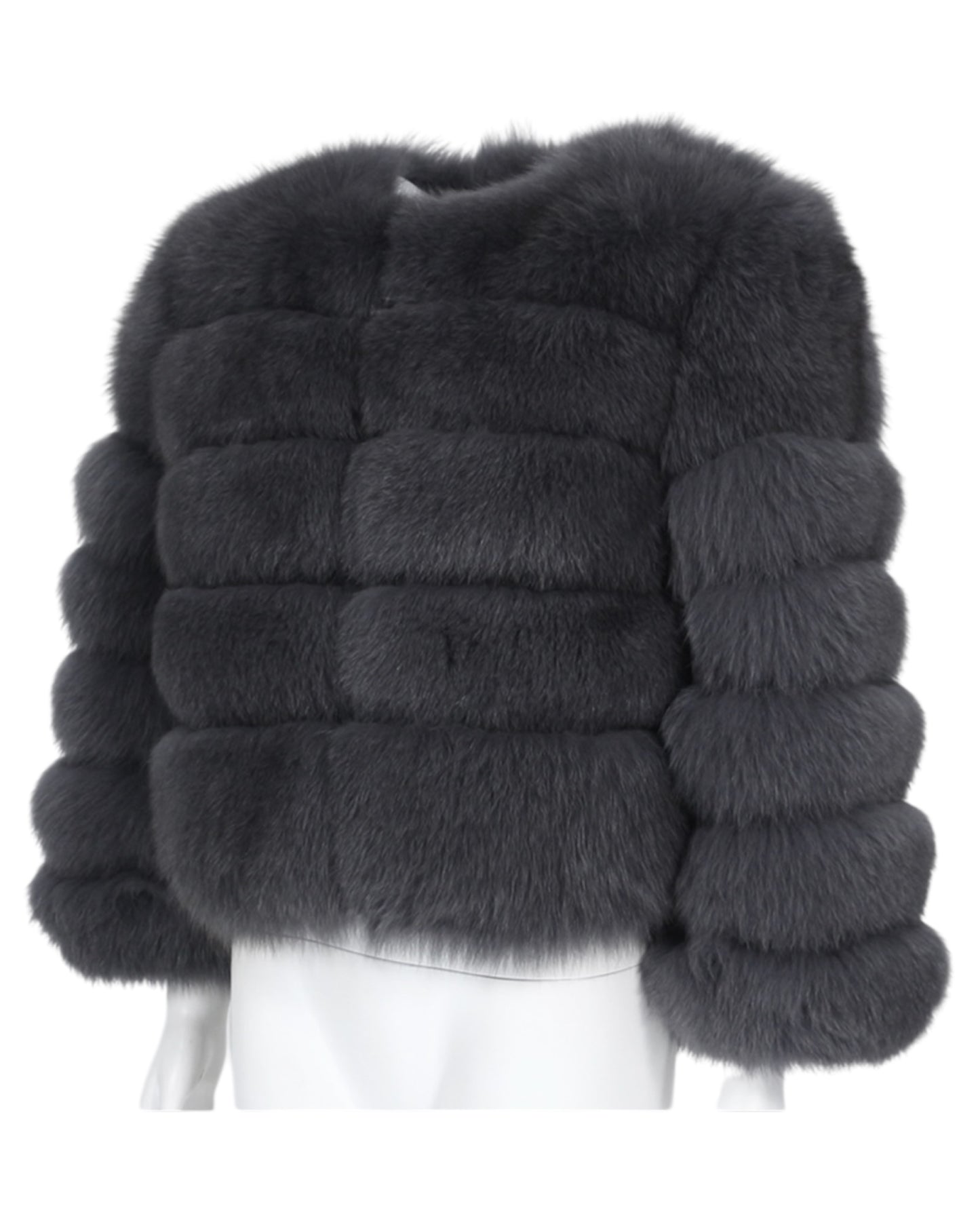 Veste en fourrure « Kiana » en vraie fourrure grise