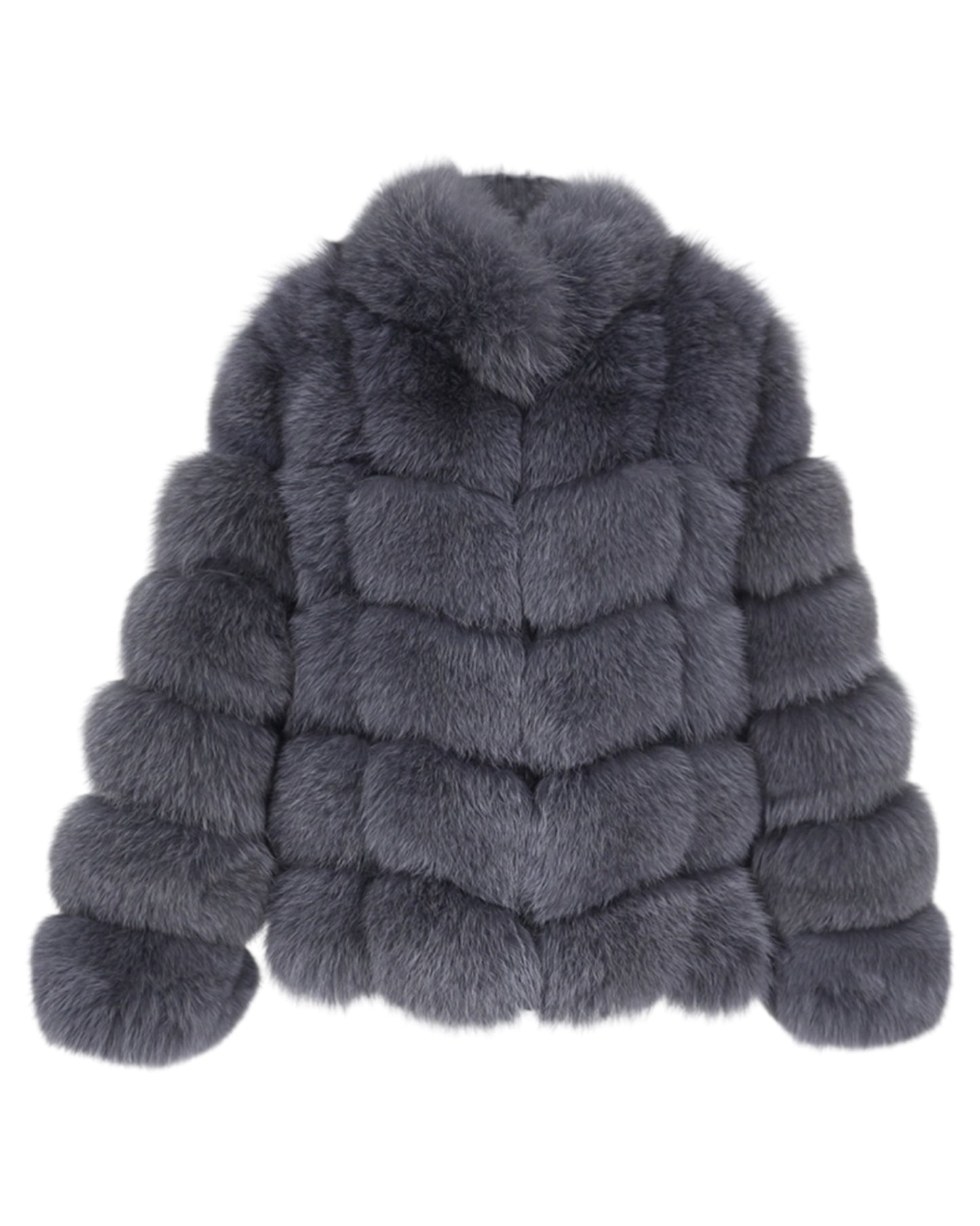 Veste en fourrure « Aurora » en vraie fourrure grise