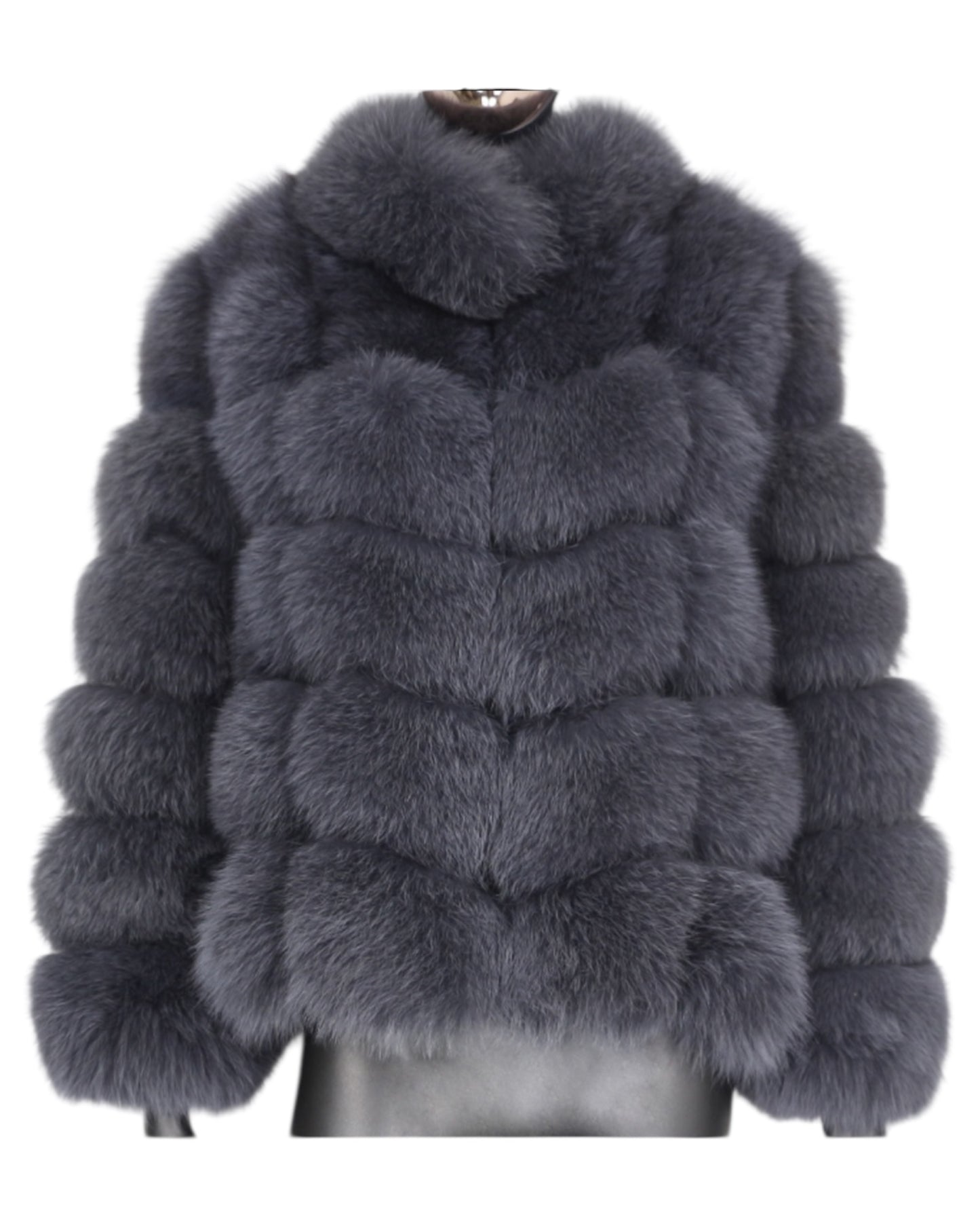 Veste en fourrure « Aurora » en vraie fourrure grise