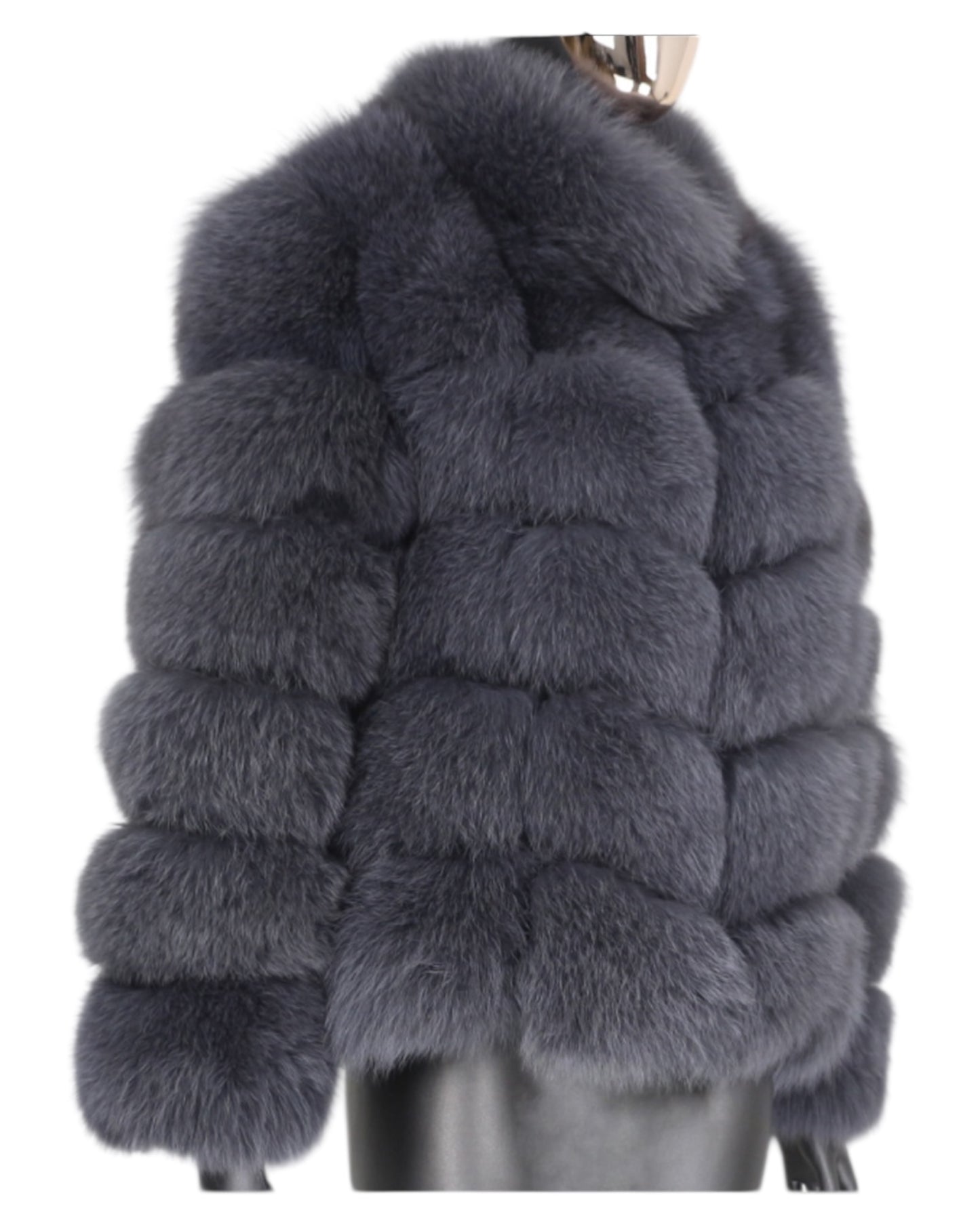 Veste en fourrure « Aurora » en vraie fourrure grise