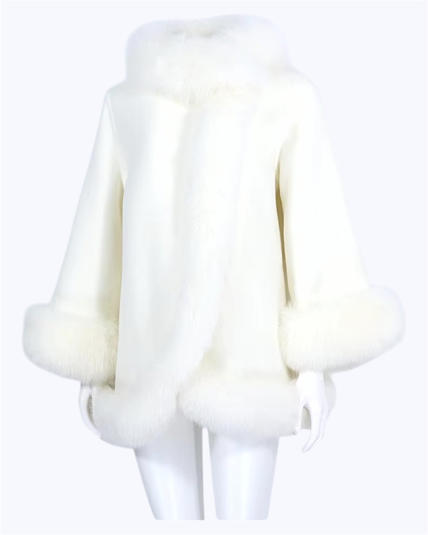 Manteau en cachemire « Valentina » blanc cassé