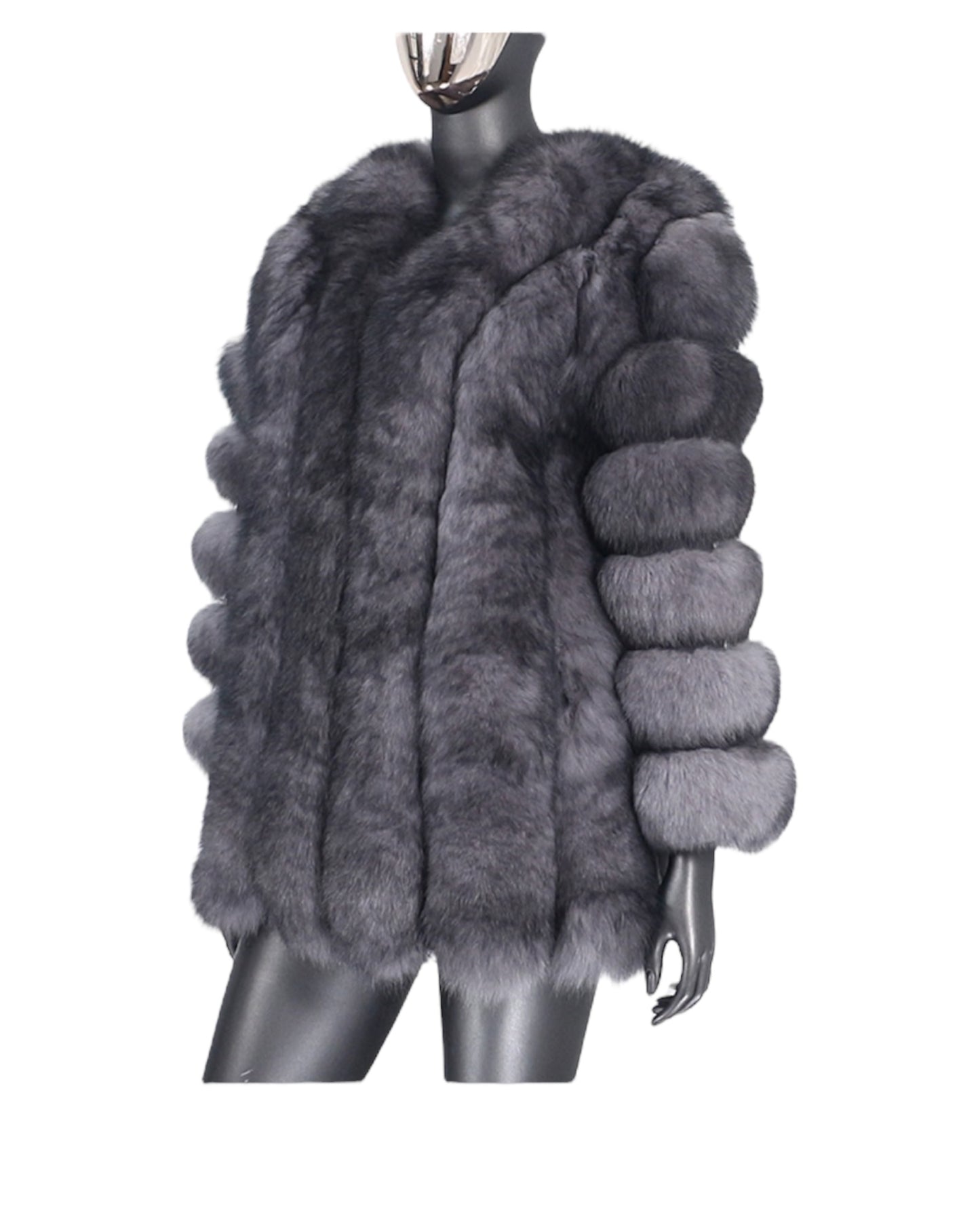 Veste en fourrure « Sara » en vraie fourrure grise