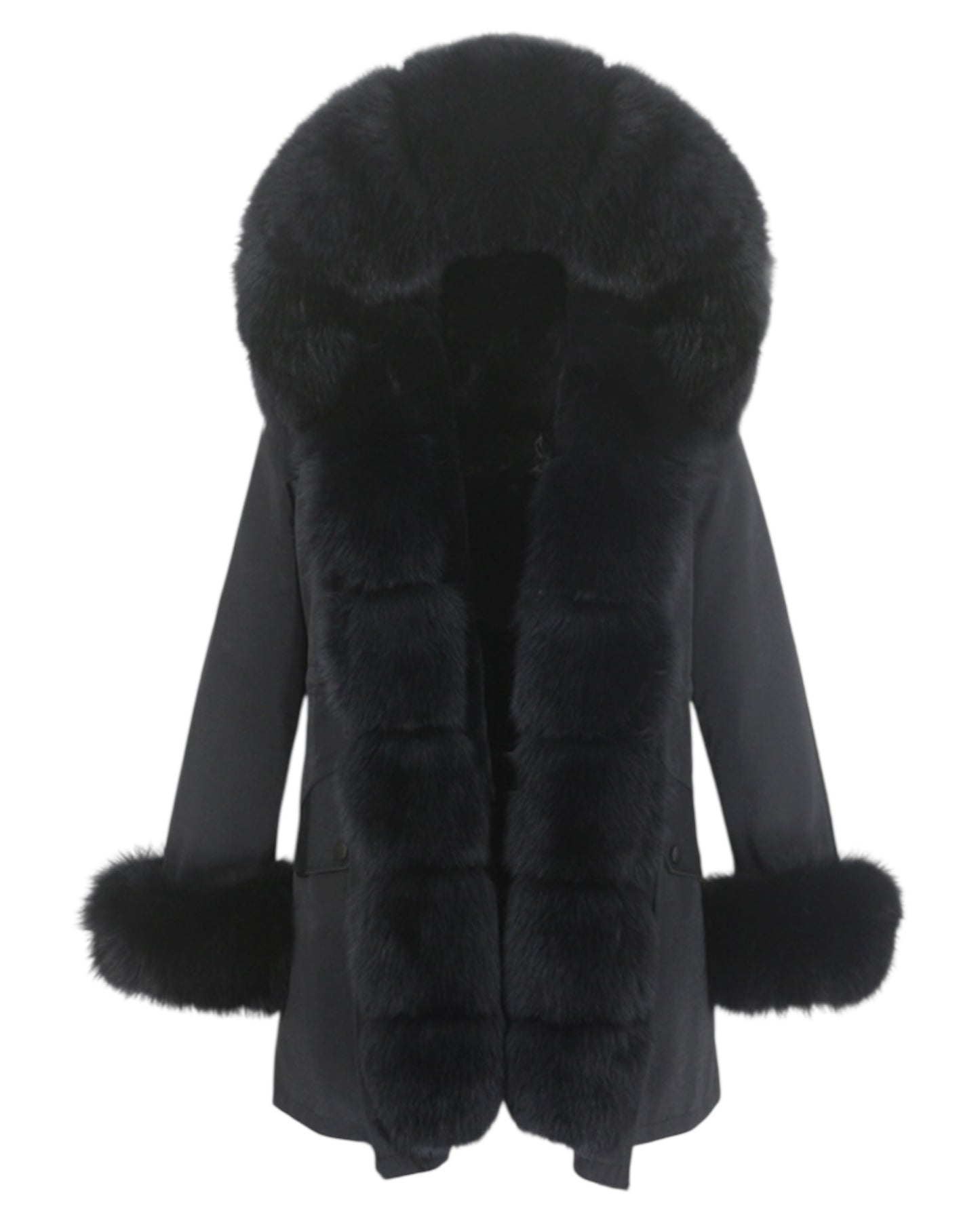 Echtpelz Parka „ Bubble“ schwarz