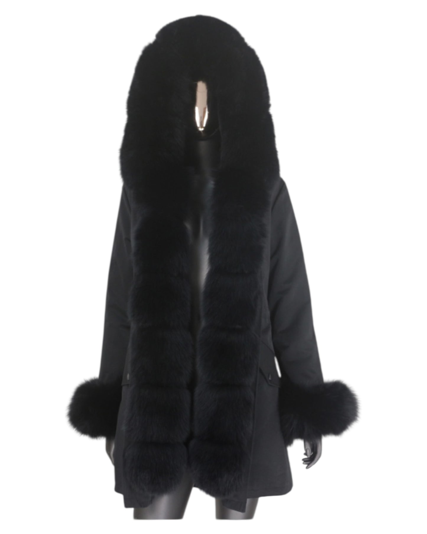 Echtpelz Parka „ Bubble“ schwarz