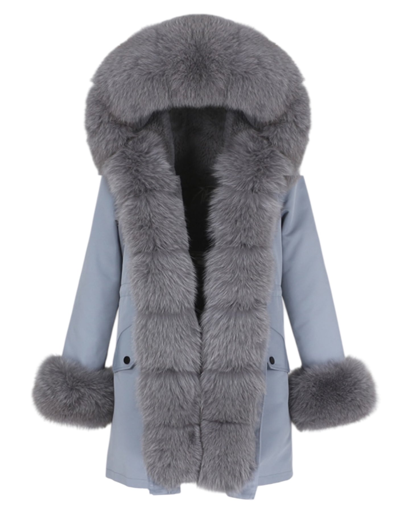 Echtpelz Parka „ Bubble“ grau