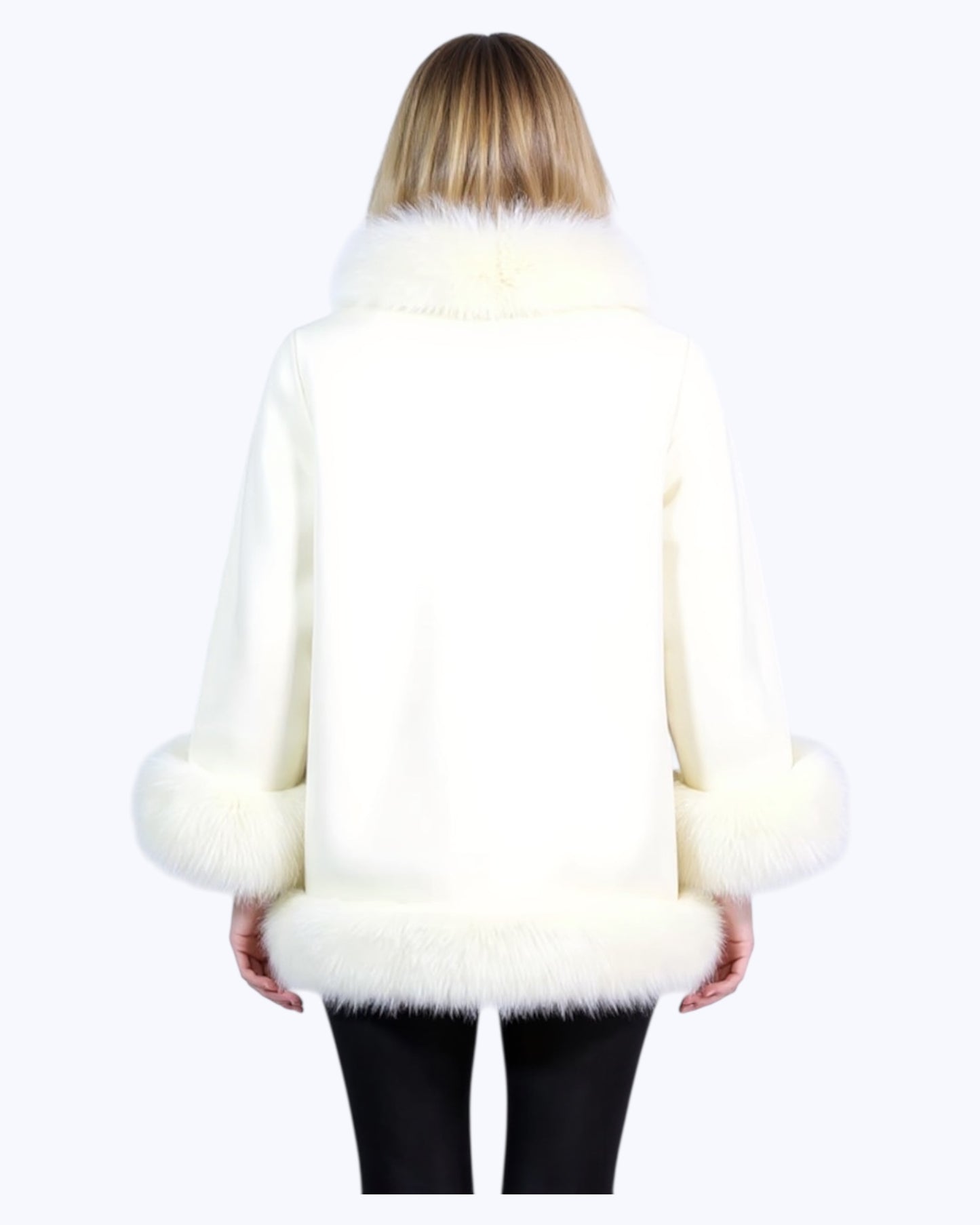 Manteau en cachemire « Valentina » blanc cassé