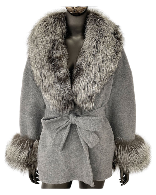 Cashmere coat “Anna ” grey