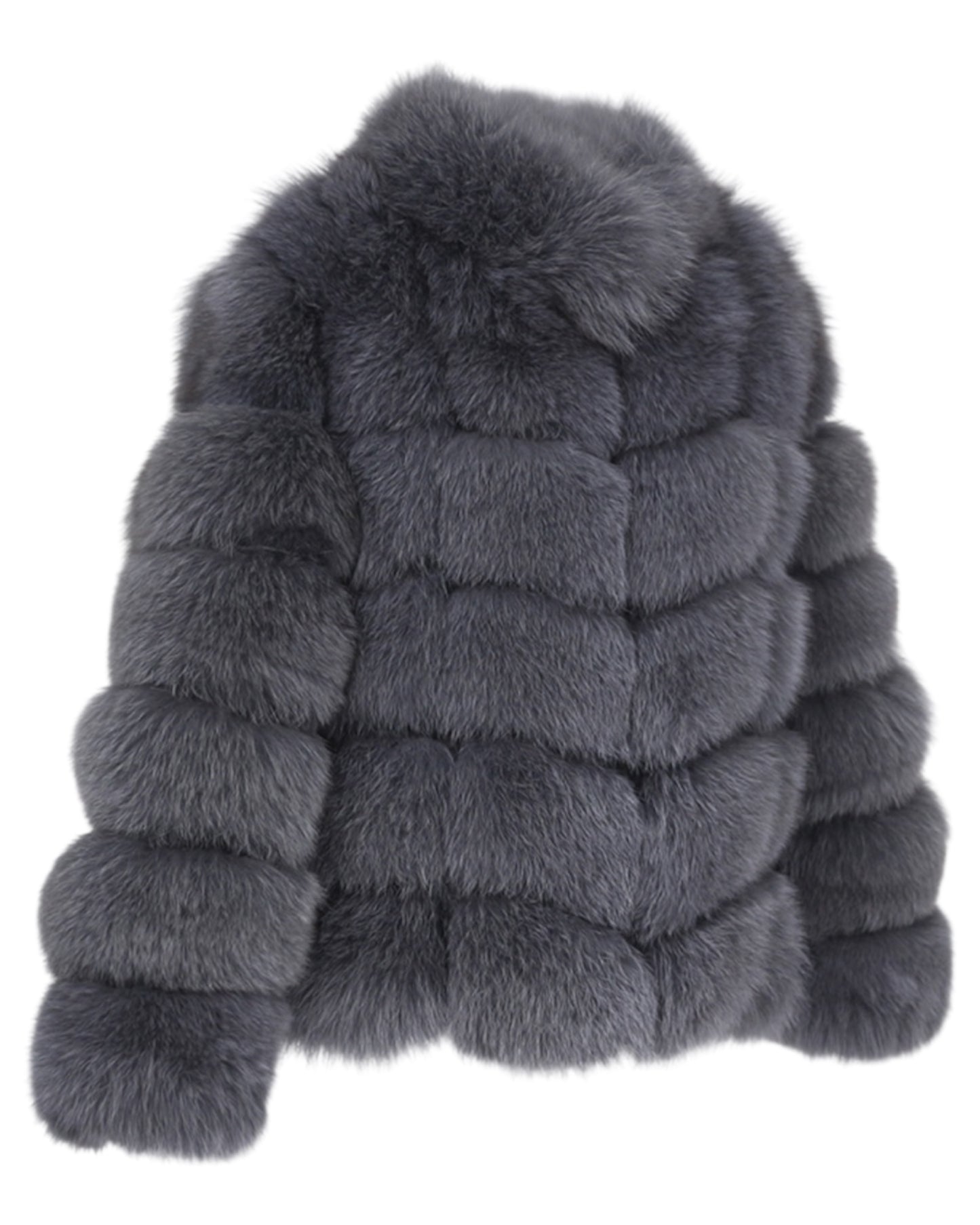 Veste en fourrure « Aurora » en vraie fourrure grise
