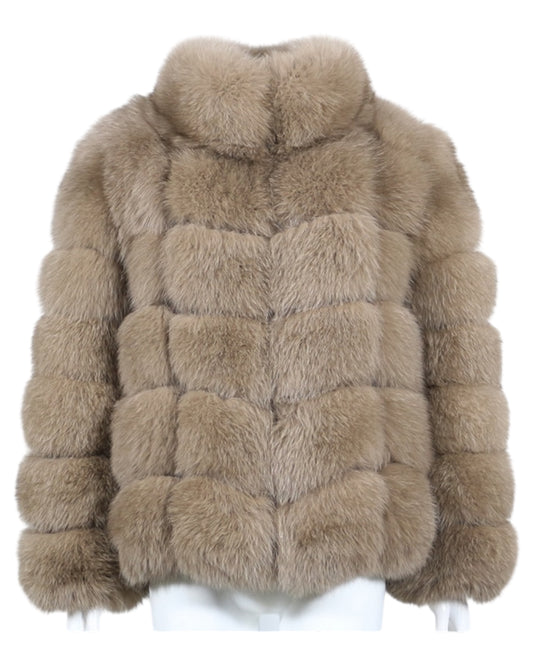 Pelzjacke „Aurora“ aus Echtfell hellbraun