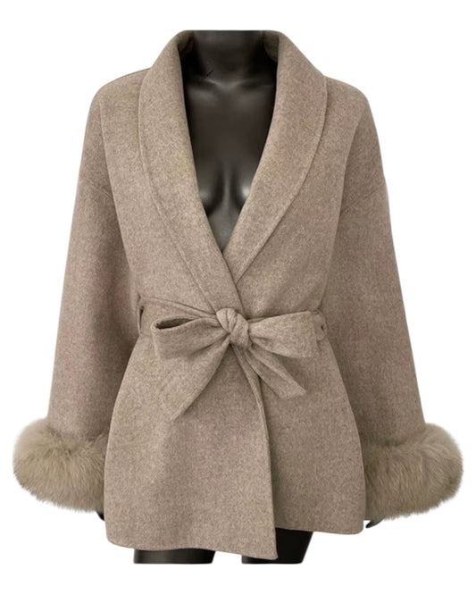 Kaschmir Mantel“Louisa” beige