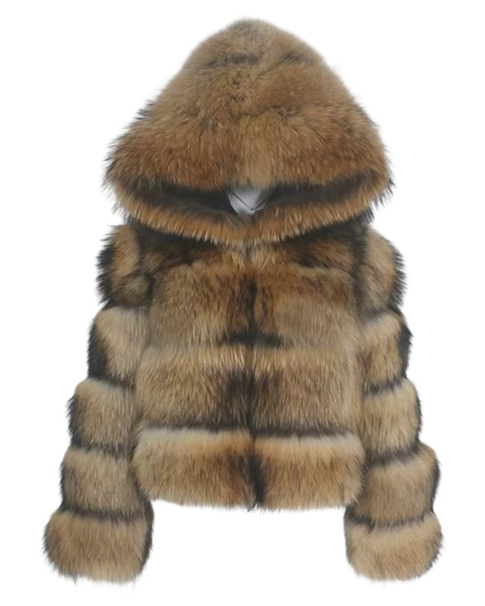 Pelzjacke „Sania“ aus Echtfell mit Kapuze