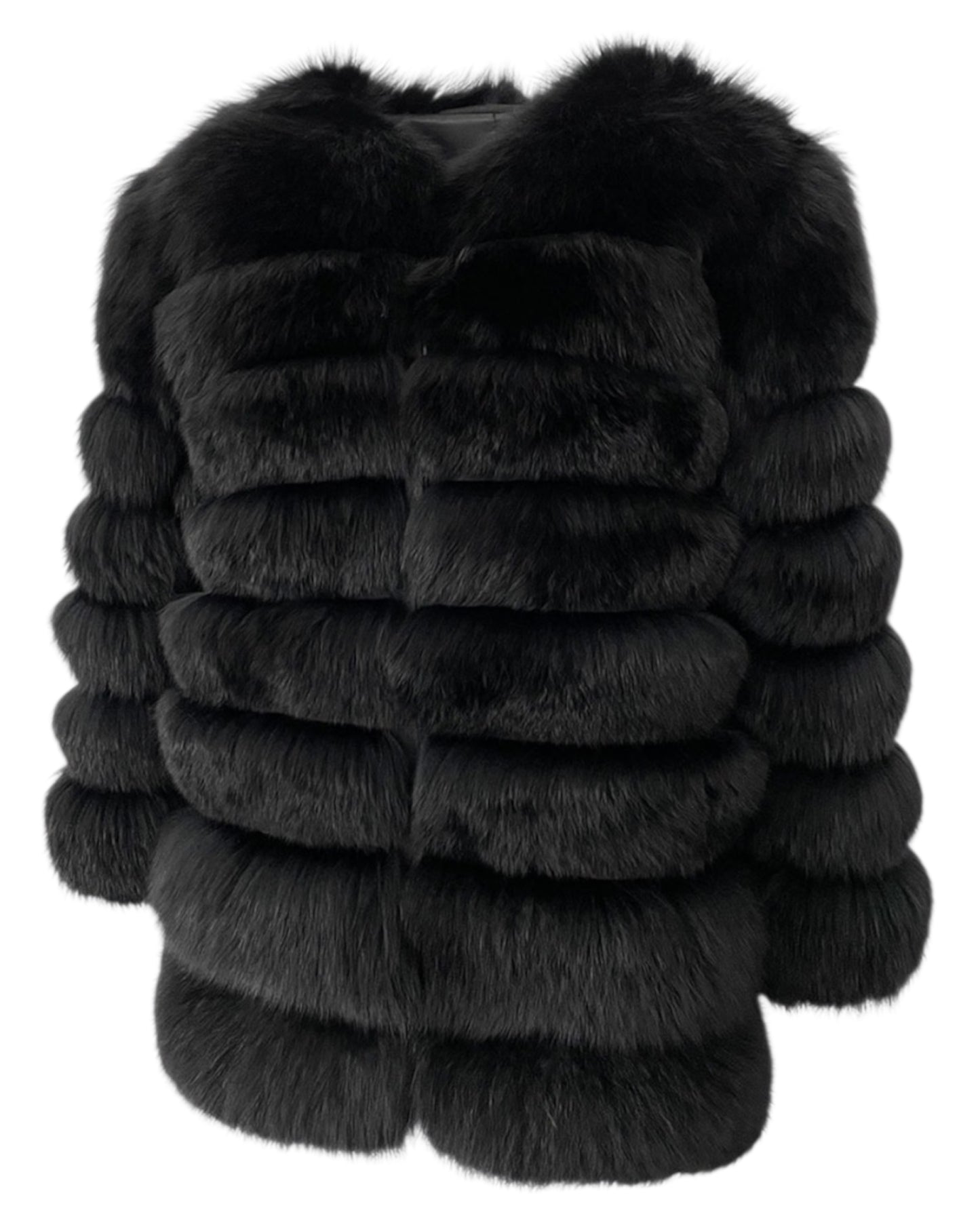 Veste en fourrure « Marie » en vraie fourrure noire 