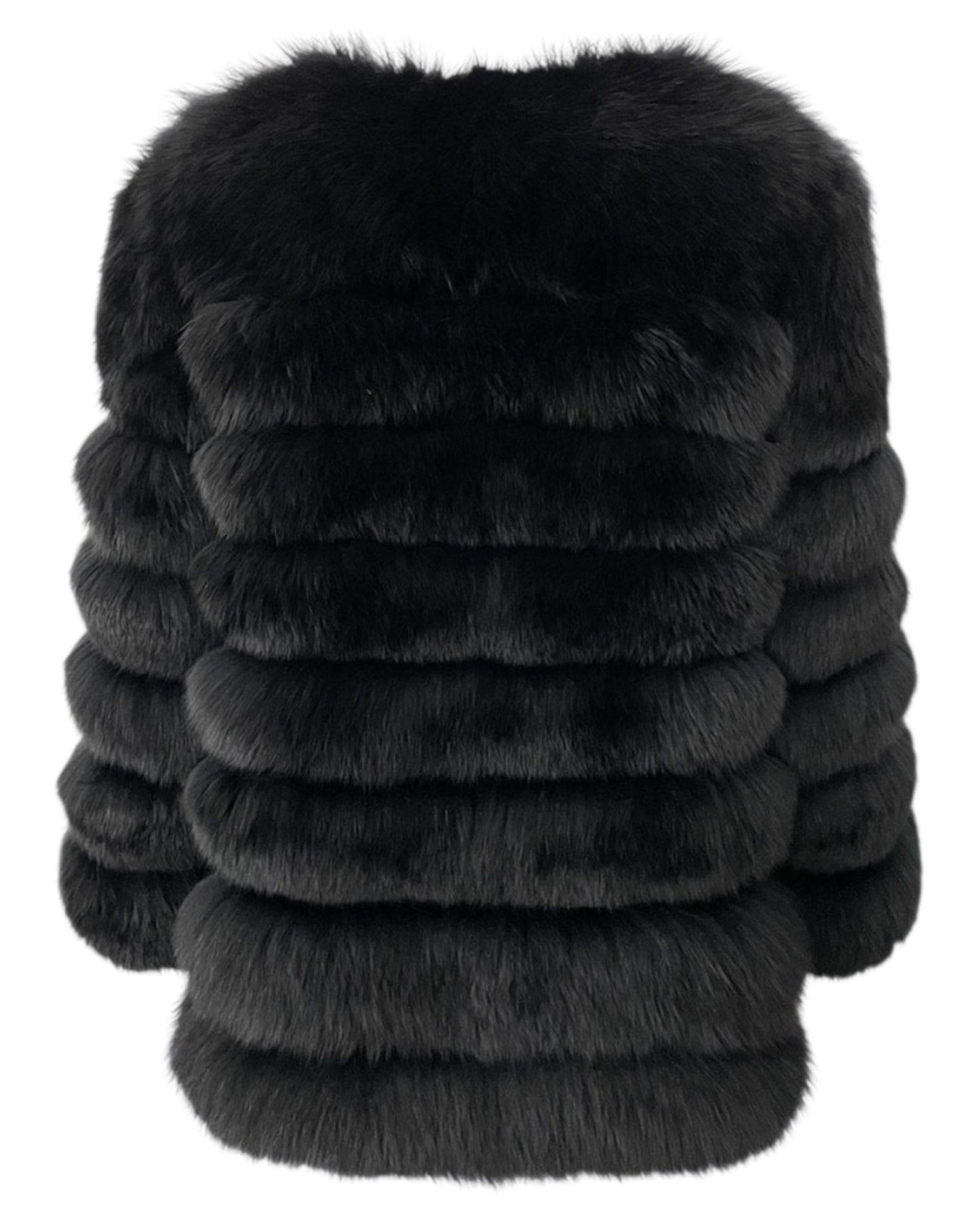 Veste en fourrure « Marie » en vraie fourrure noire 