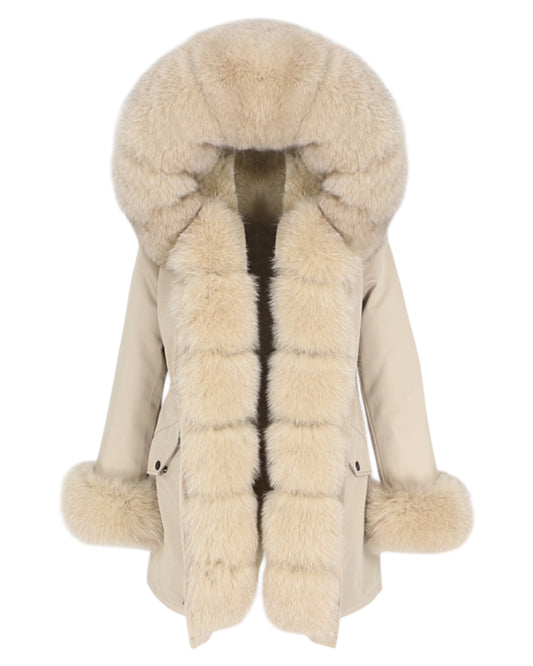 Echtpelz Parka „ Bubble“ beige