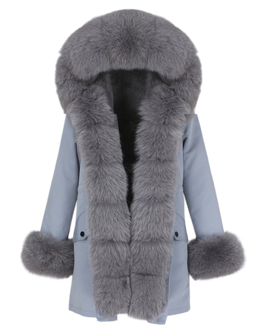Echtpelz Parka „ Bubble“ grau