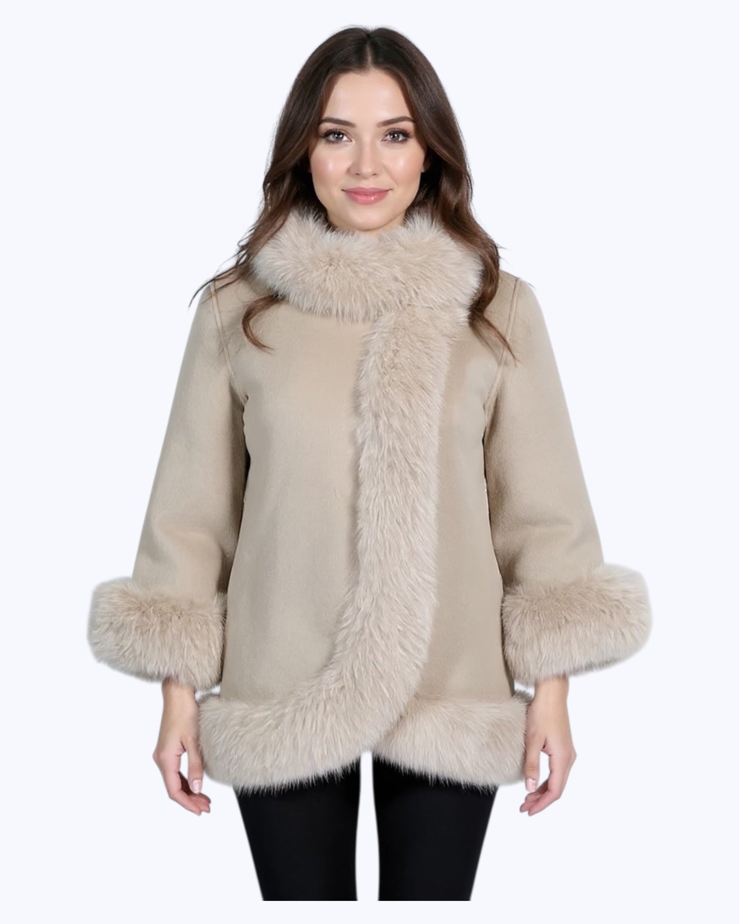 Cashmere coat “Valentina” taupe
