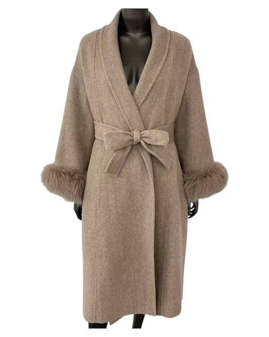 Manteau en cachemire « Louisa » rouge vin