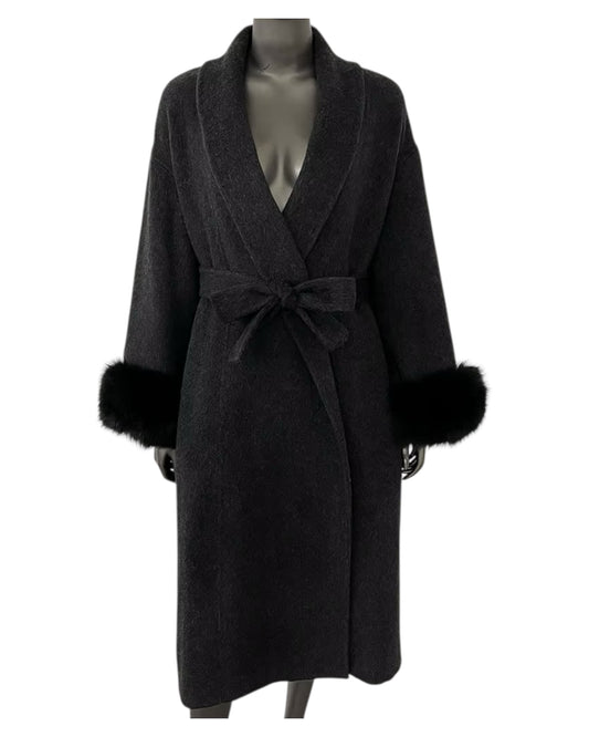 Manteau en cachemire « Louisa » rouge vin