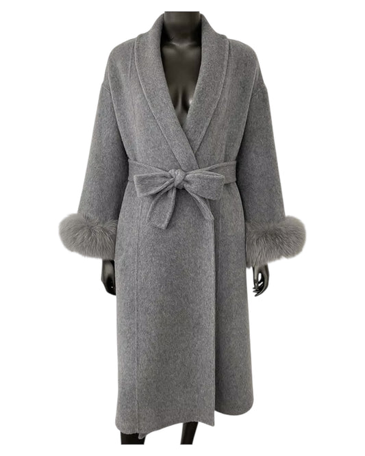Manteau en cachemire « Louisa » rouge vin