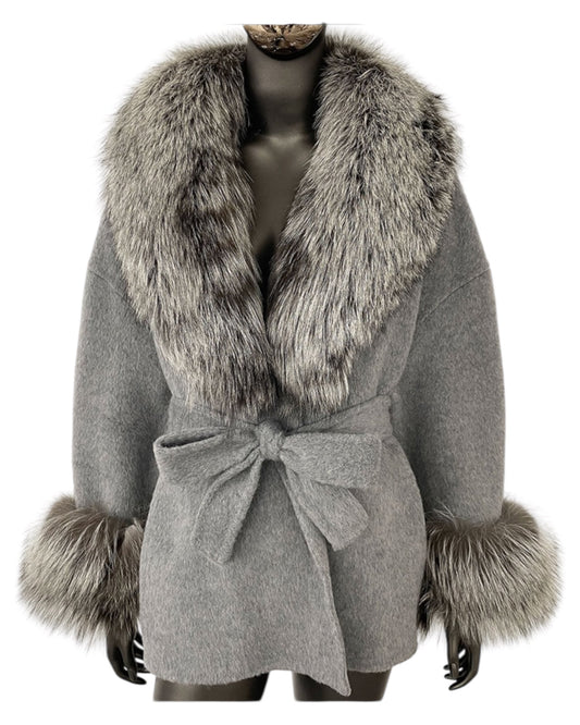 Cashmere coat “Anna” gray