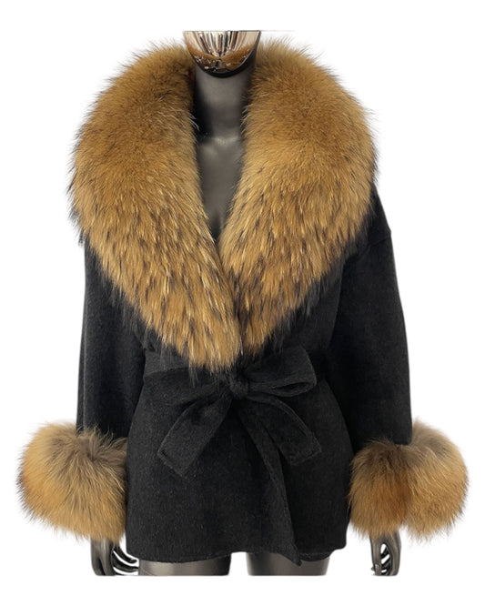 Cashmere coat “Anna” gray