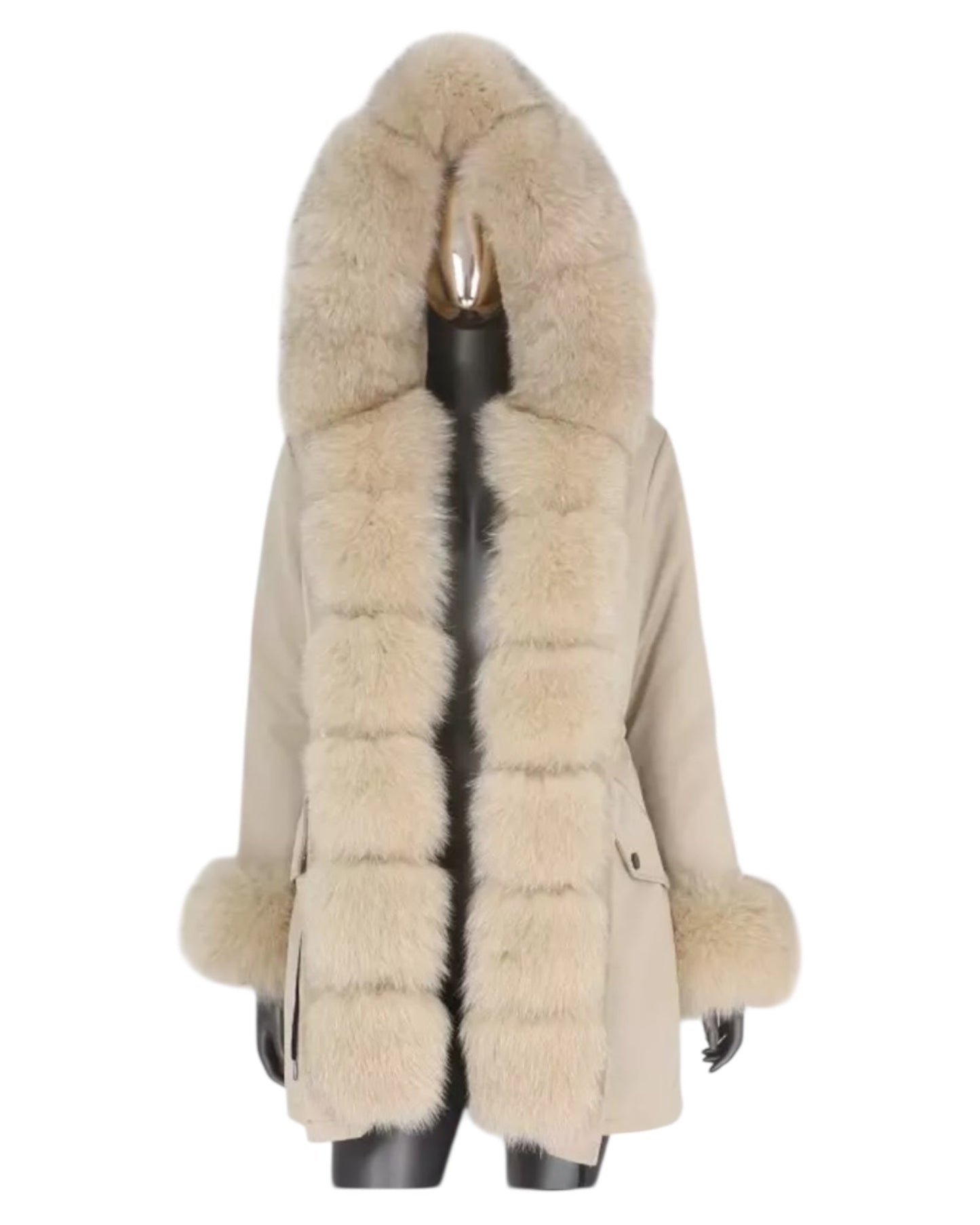 Real fur parka “Bubble” beige