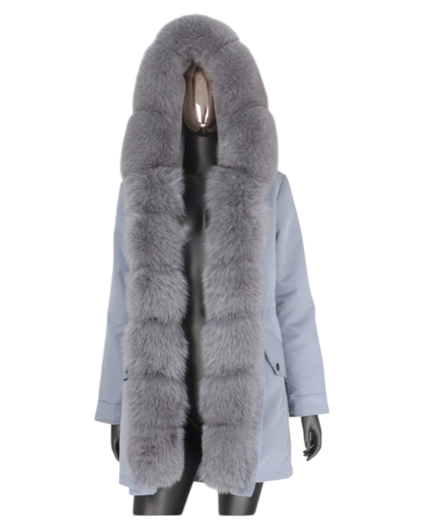 Parka en fourrure véritable « Bubble » grise