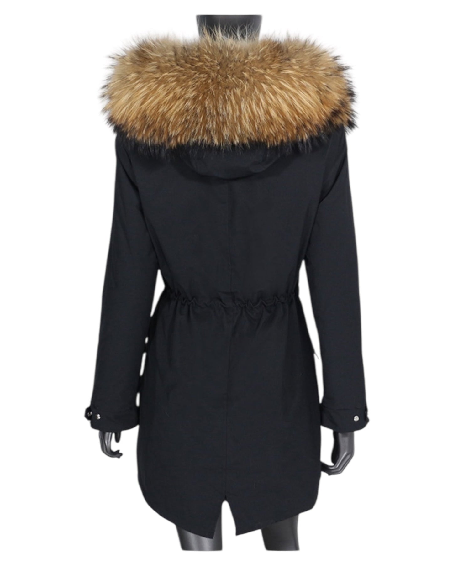Luxury Parka Real Fur Black