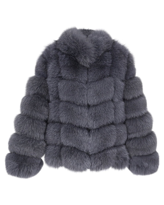 Fur jacket “Aurora” made of real fur grey