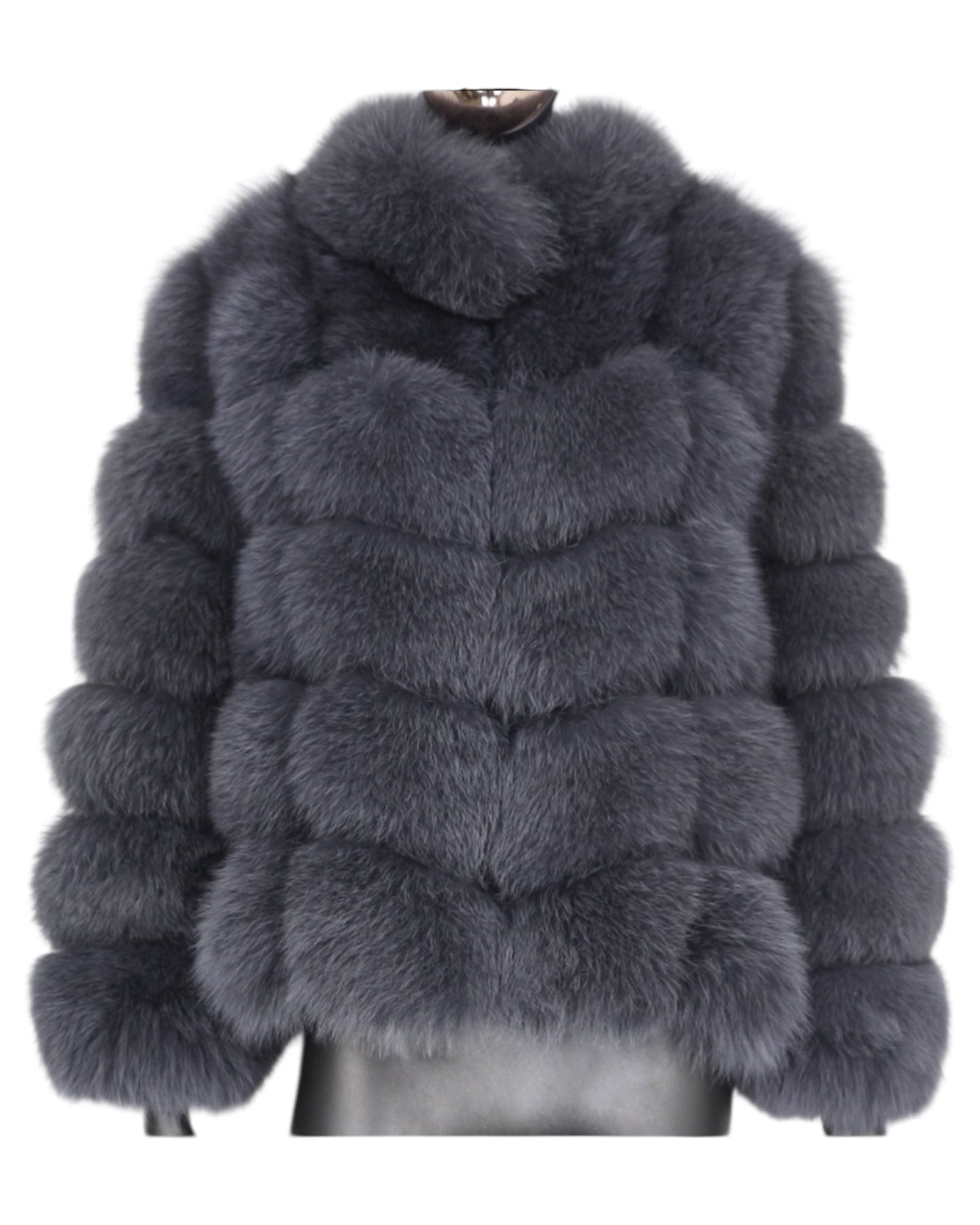 Veste en fourrure « Aurora » en vraie fourrure grise