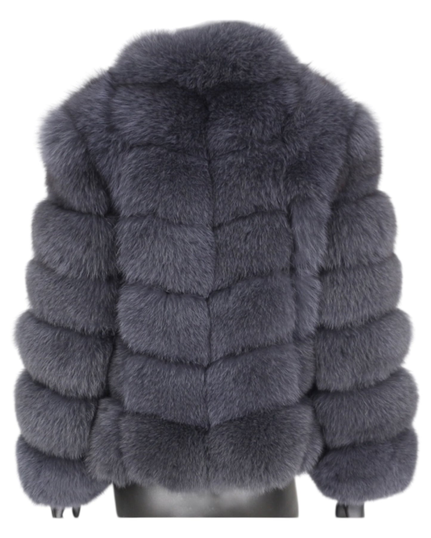 Veste en fourrure « Aurora » en vraie fourrure grise