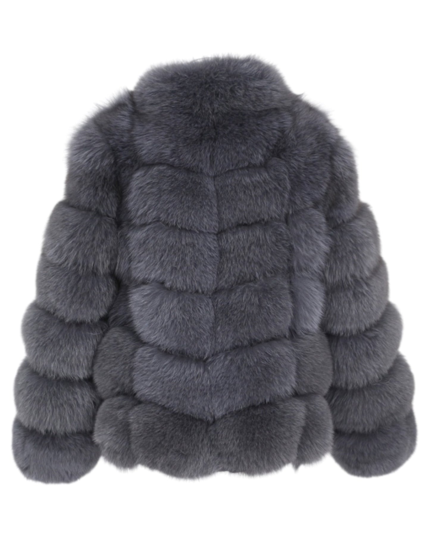 Veste en fourrure « Aurora » en vraie fourrure grise