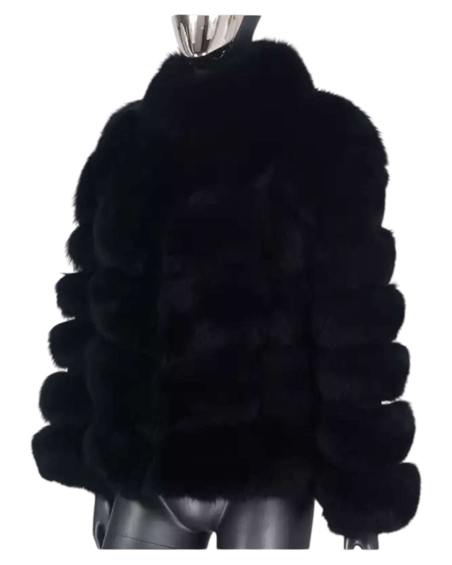 Veste en fourrure « Aurora » en vraie fourrure, noire