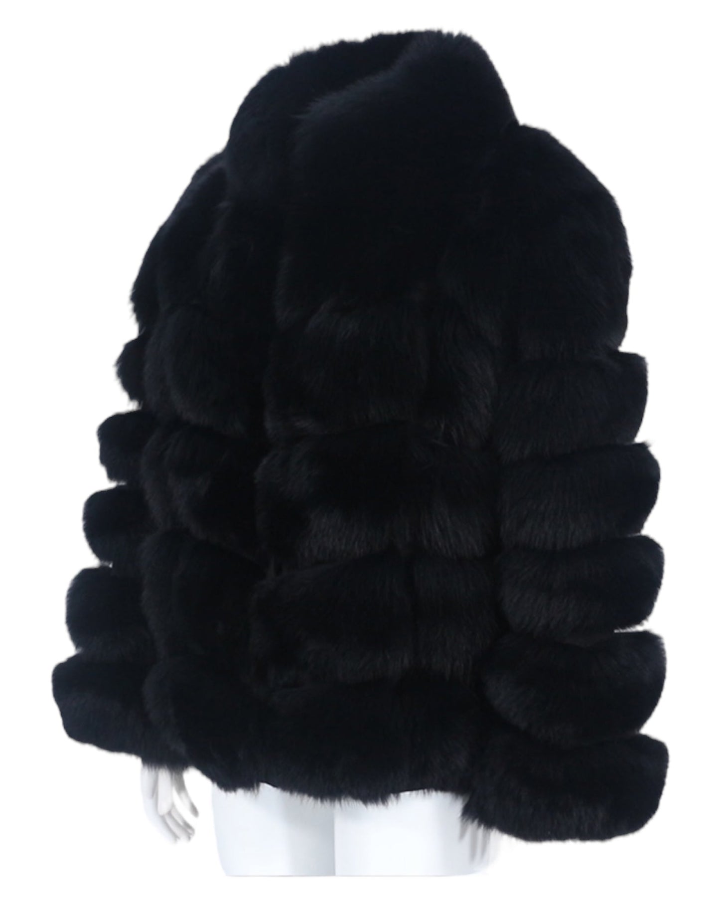 Veste en fourrure « Aurora » en vraie fourrure, noire