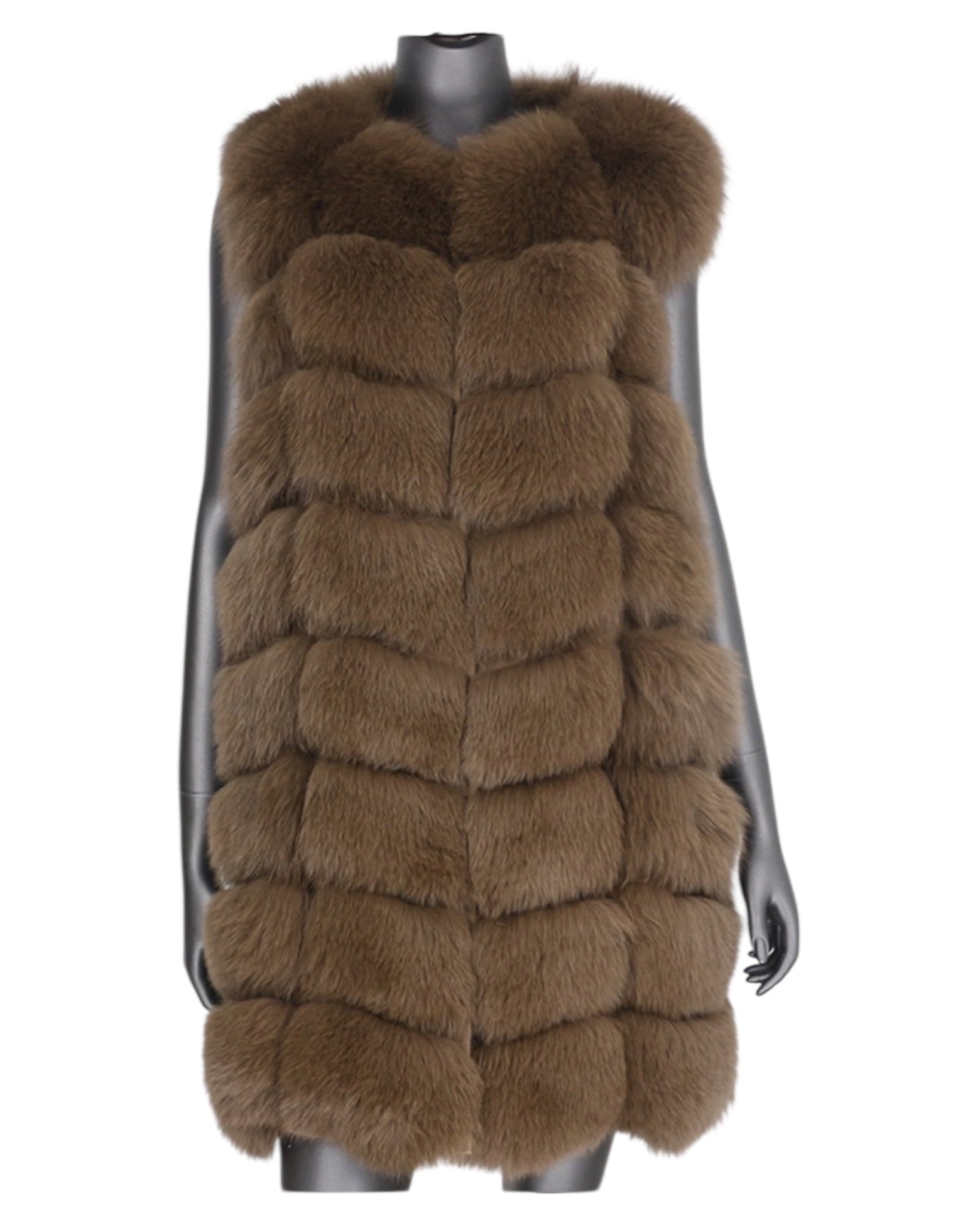 Fur vest “Laura” brown