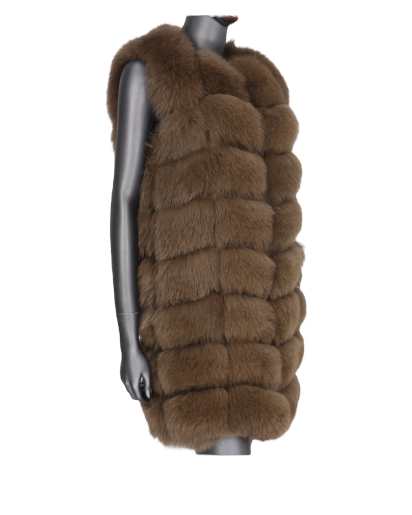 Fur vest “Laura” brown