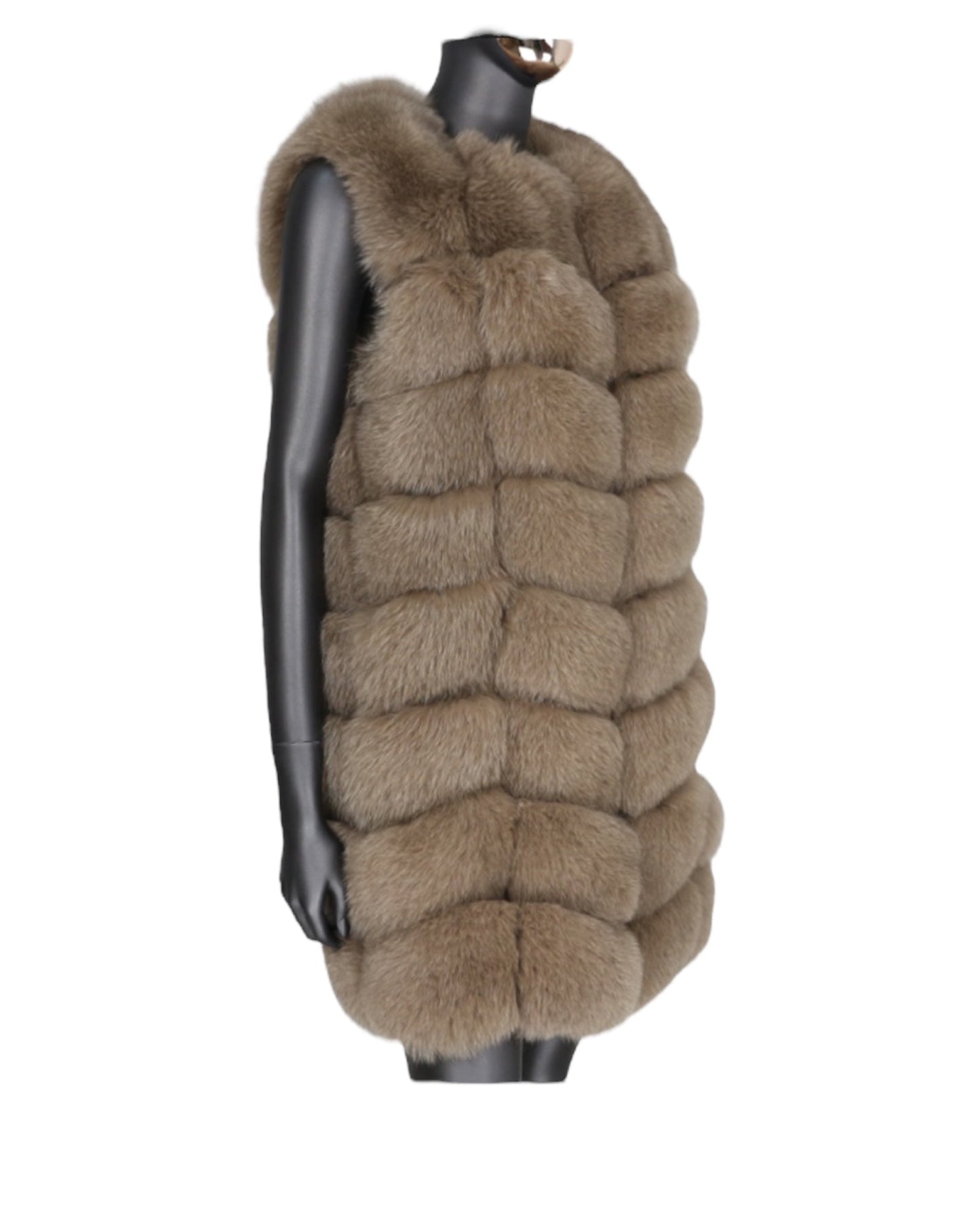 Fur vest “Laura” light brown