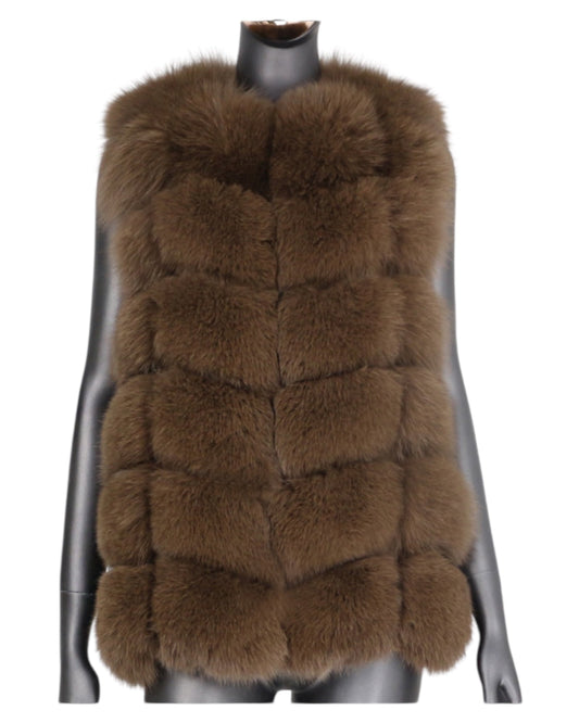 Fur vest “Naomi” brown