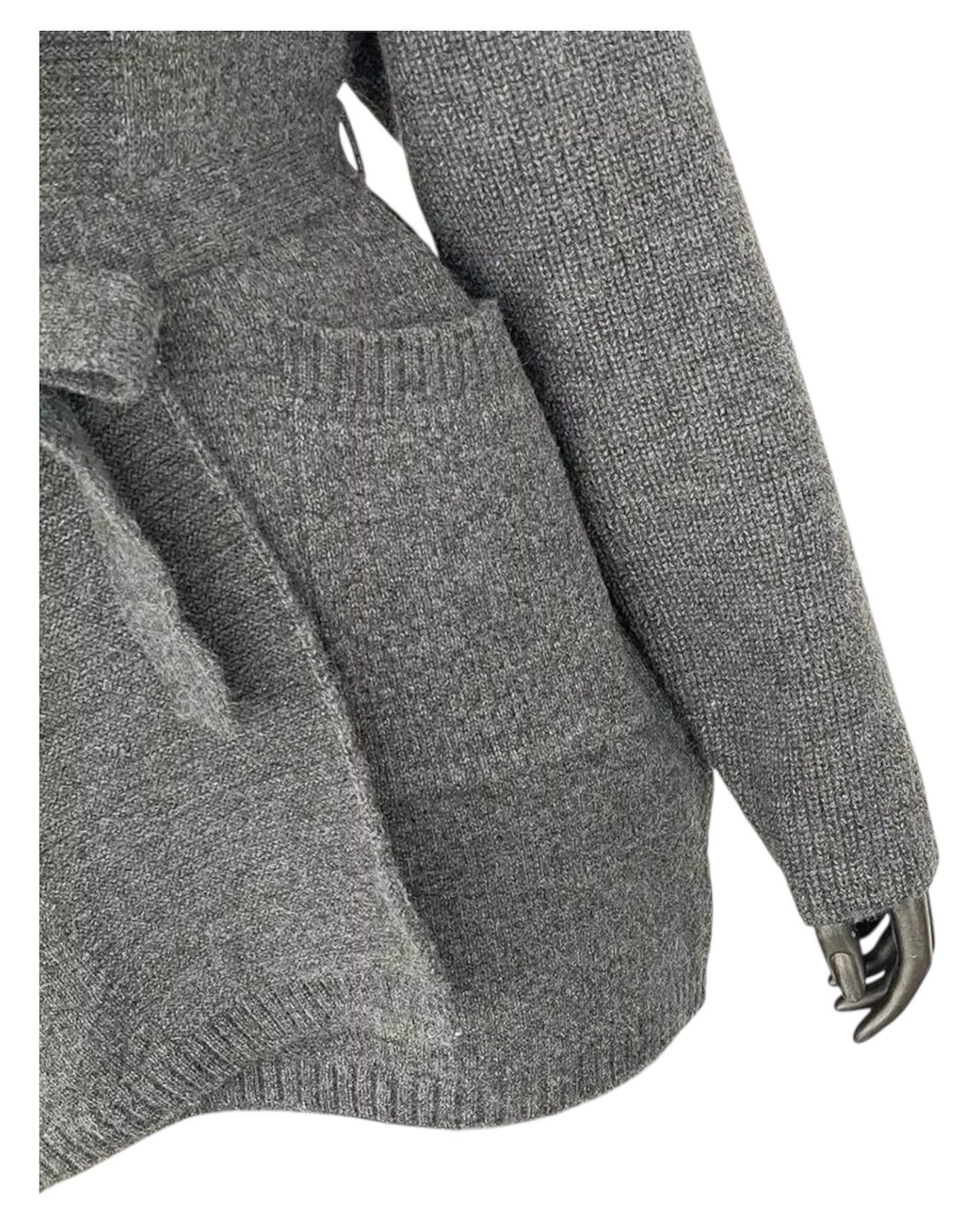 Cardigan "Mimoza" with real fur taupe